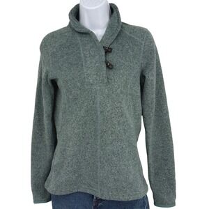 The North Face Women's Green Fleece Pullover Shawl Collar SM Cottagecore Scandi‎